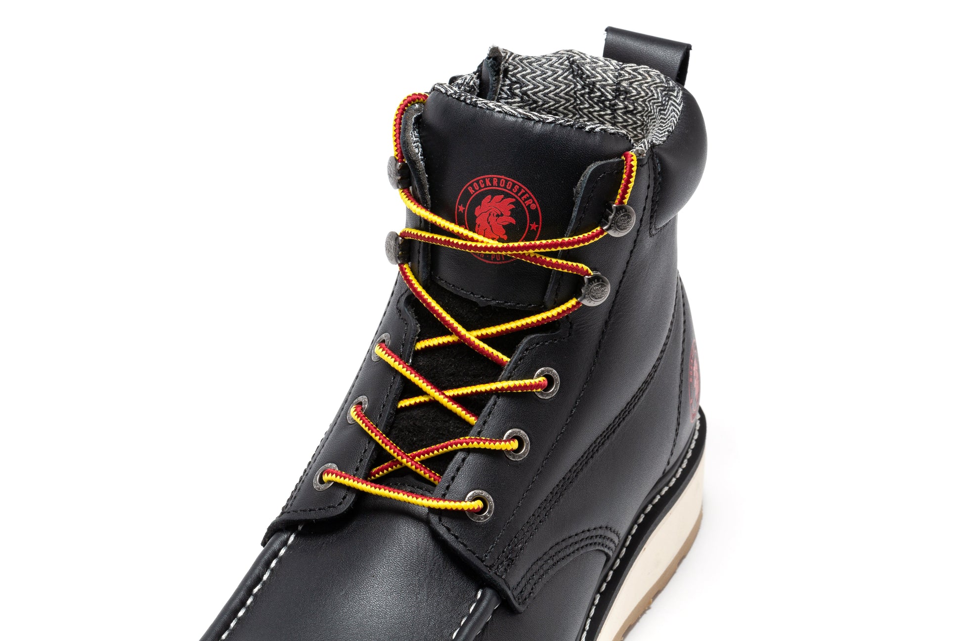 ROCKROOSTER Magnolia Men's 6 inch Black Soft Toe Zip Sided Wedge Work Boots SAP310 work shoes Rock Rooster Footwear Inc