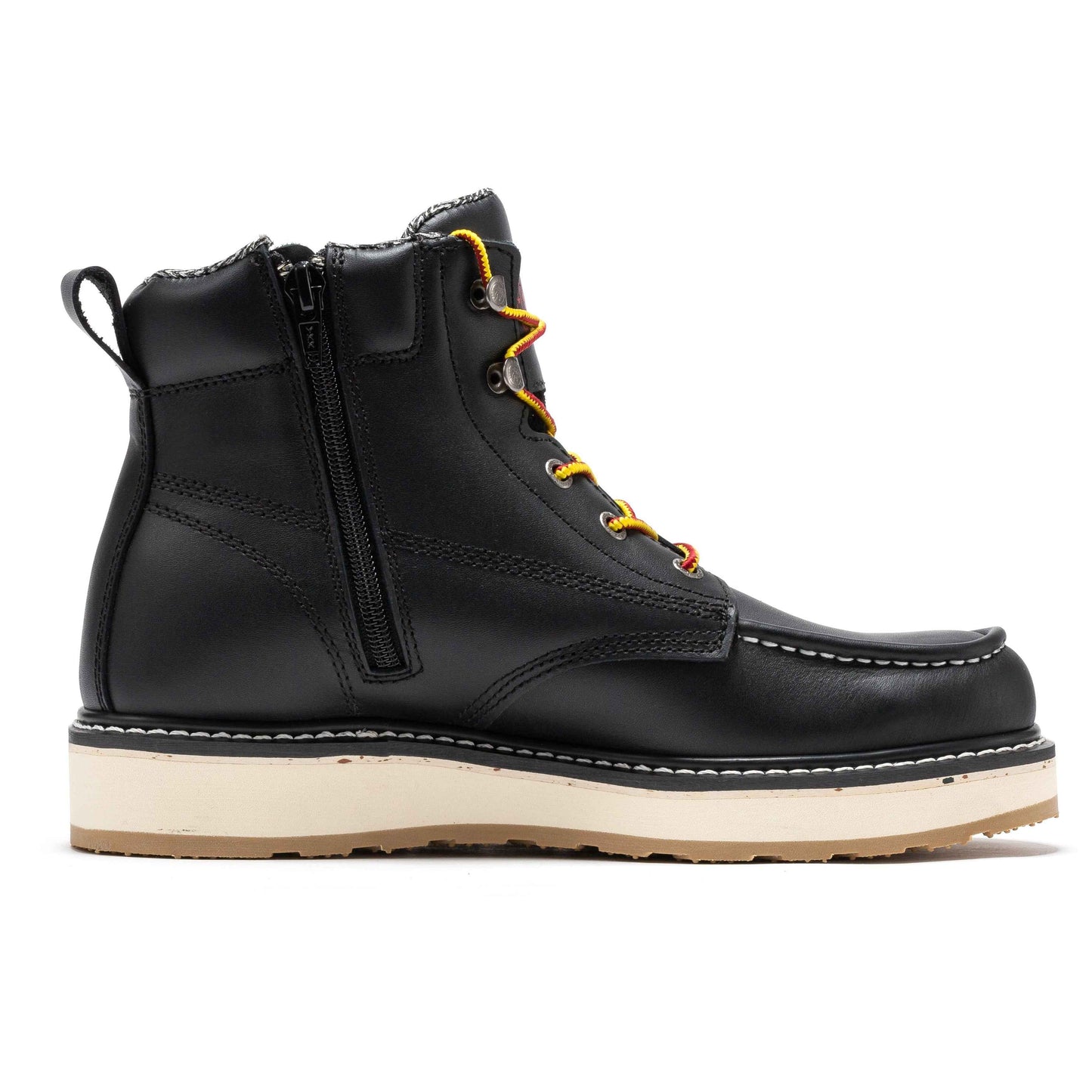 ROCKROOSTER Magnolia Men's 6 inch Black Soft Toe Zip Sided Wedge Work Boots SAP310 work shoes Rock Rooster Footwear Inc