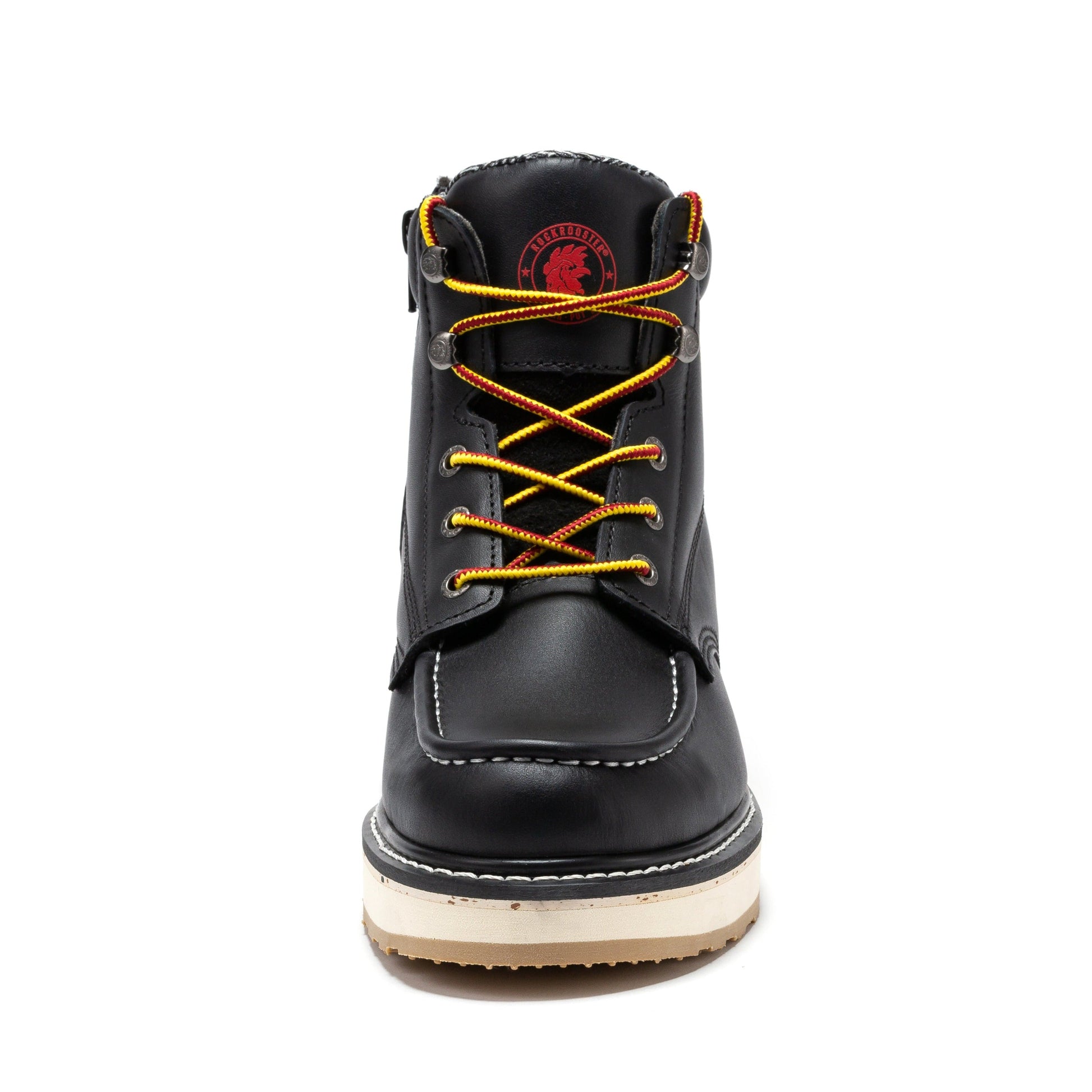 ROCKROOSTER Magnolia Men's 6 inch Black Soft Toe Zip Sided Wedge Work Boots SAP310 work shoes Rock Rooster Footwear Inc