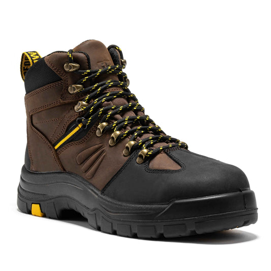 TEEK - ROCKROOSTER Marfa Brown 6 IN Waterproof Composite Toe Leather Work Boots CP211 SHOES TEEK RRF EE Wide Composite Toe Select Size