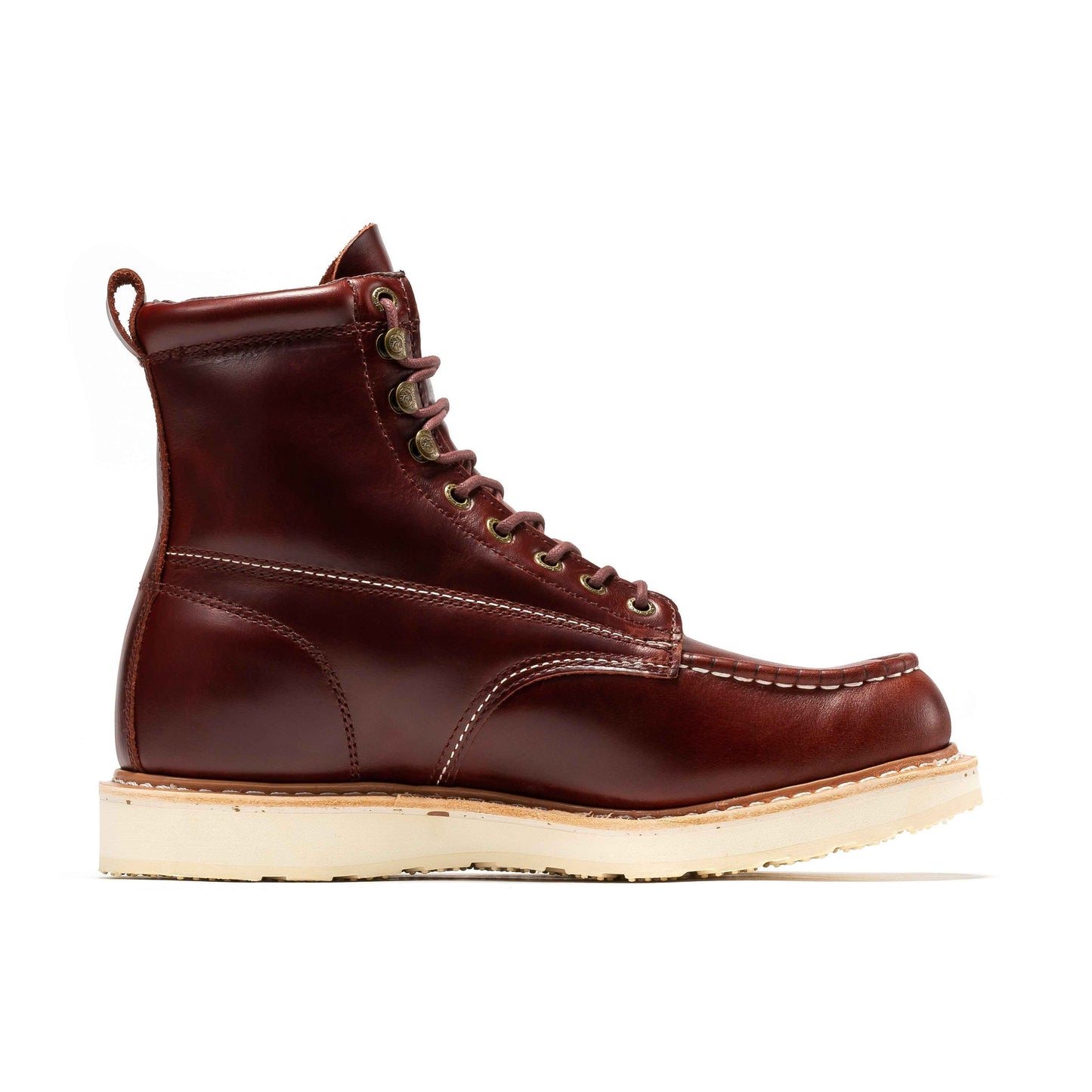 TEEK - ROCKROOSTER Norwood Cherry Brown Mens 6 IN Soft Toe Wedge Work Boots SHOES TEEK RRF