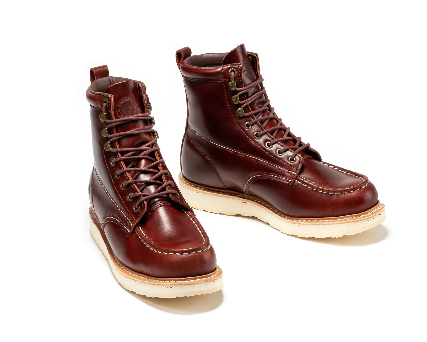 TEEK - ROCKROOSTER Norwood Cherry Brown Mens 6 IN Soft Toe Wedge Work Boots SHOES TEEK RRF