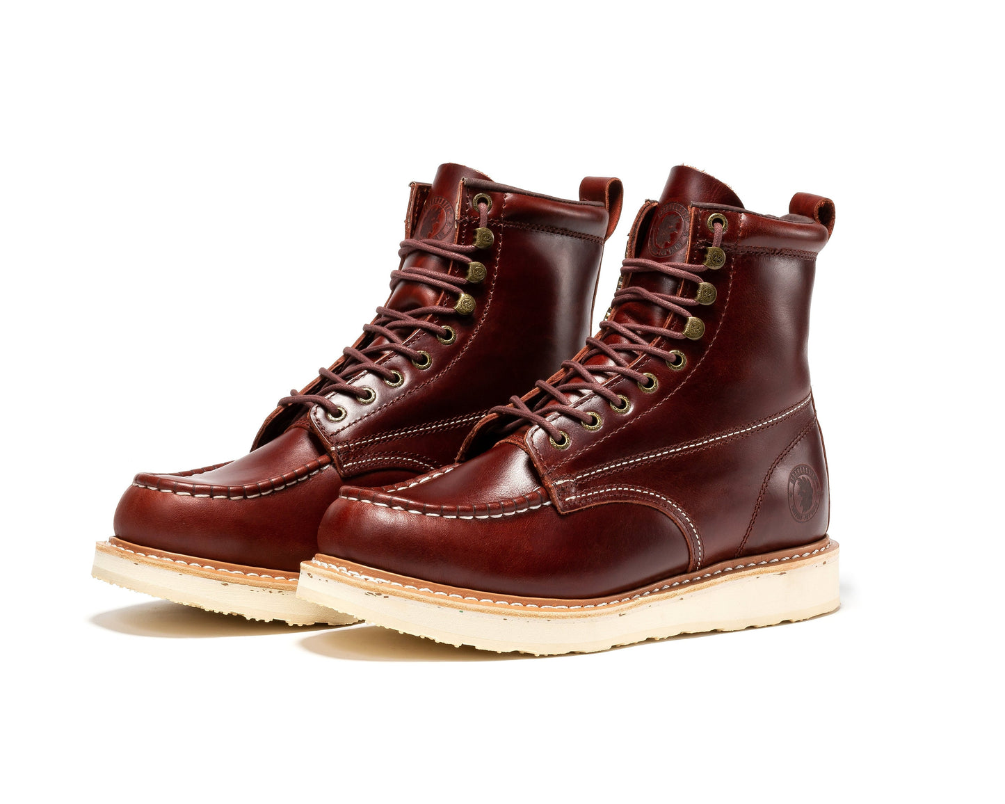 TEEK - ROCKROOSTER Norwood Cherry Brown Mens 6 IN Soft Toe Wedge Work Boots SHOES TEEK RRF