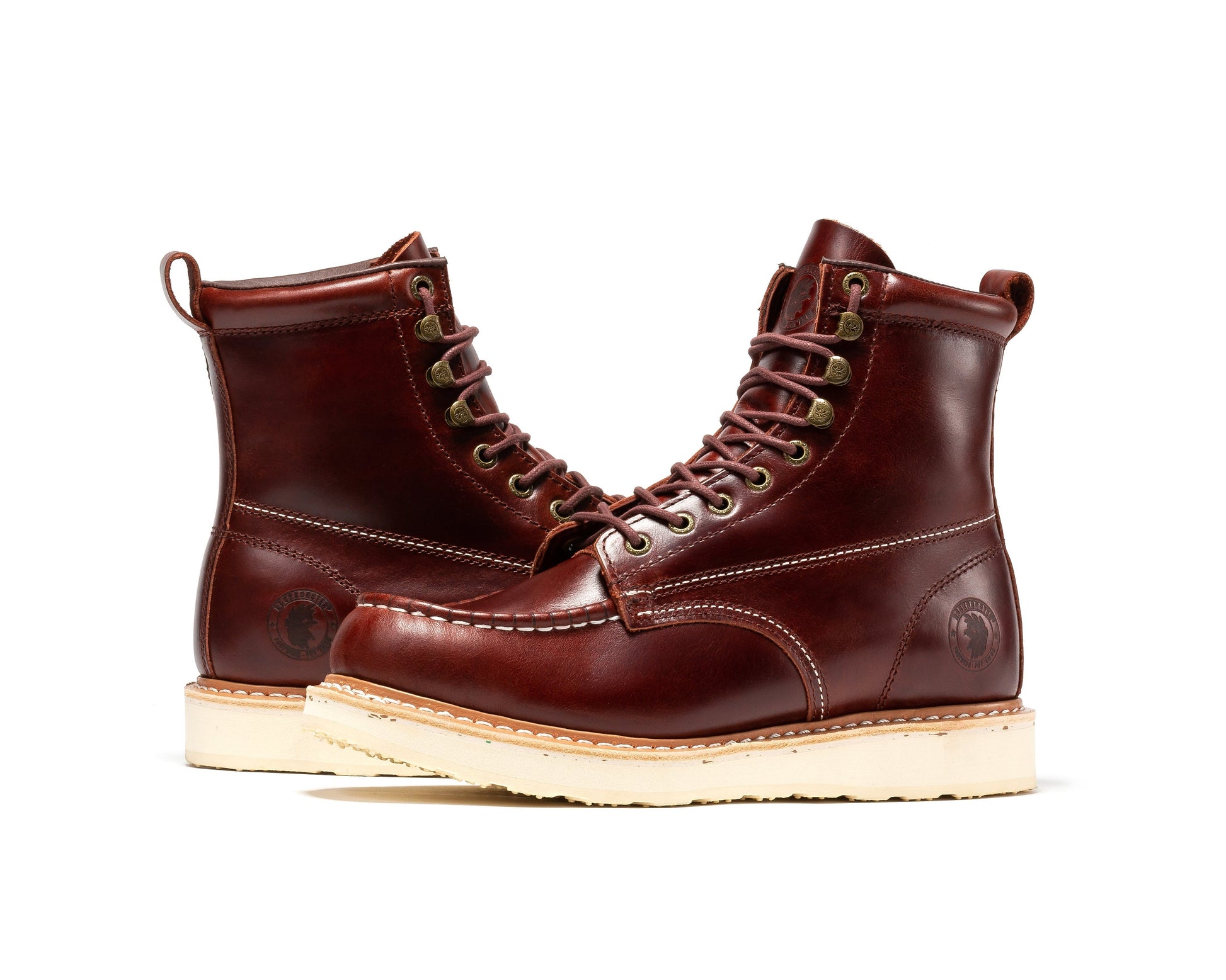 TEEK - ROCKROOSTER Norwood Cherry Brown Mens 6 IN Soft Toe Wedge Work Boots SHOES TEEK RRF