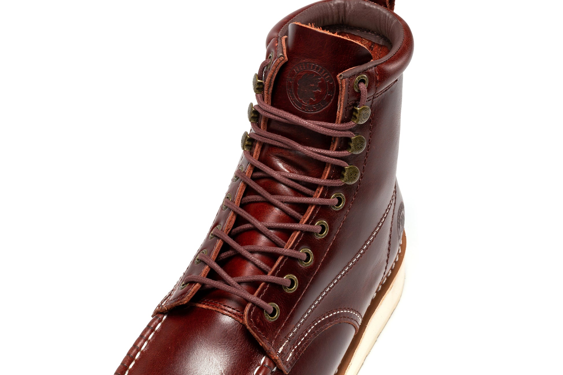 TEEK - ROCKROOSTER Norwood Cherry Brown Mens 6 IN Soft Toe Wedge Work Boots SHOES TEEK RRF