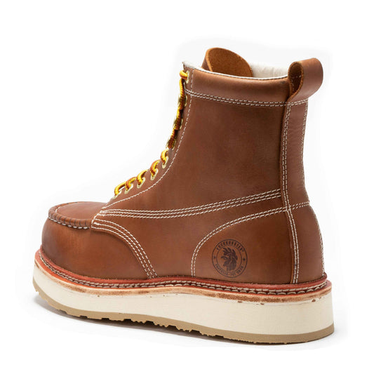 TEEK - ROCKROOSTER Norwood Mens 6 IN Brown Steel Toe Wedge Work Boots SHOES TEEK RRF