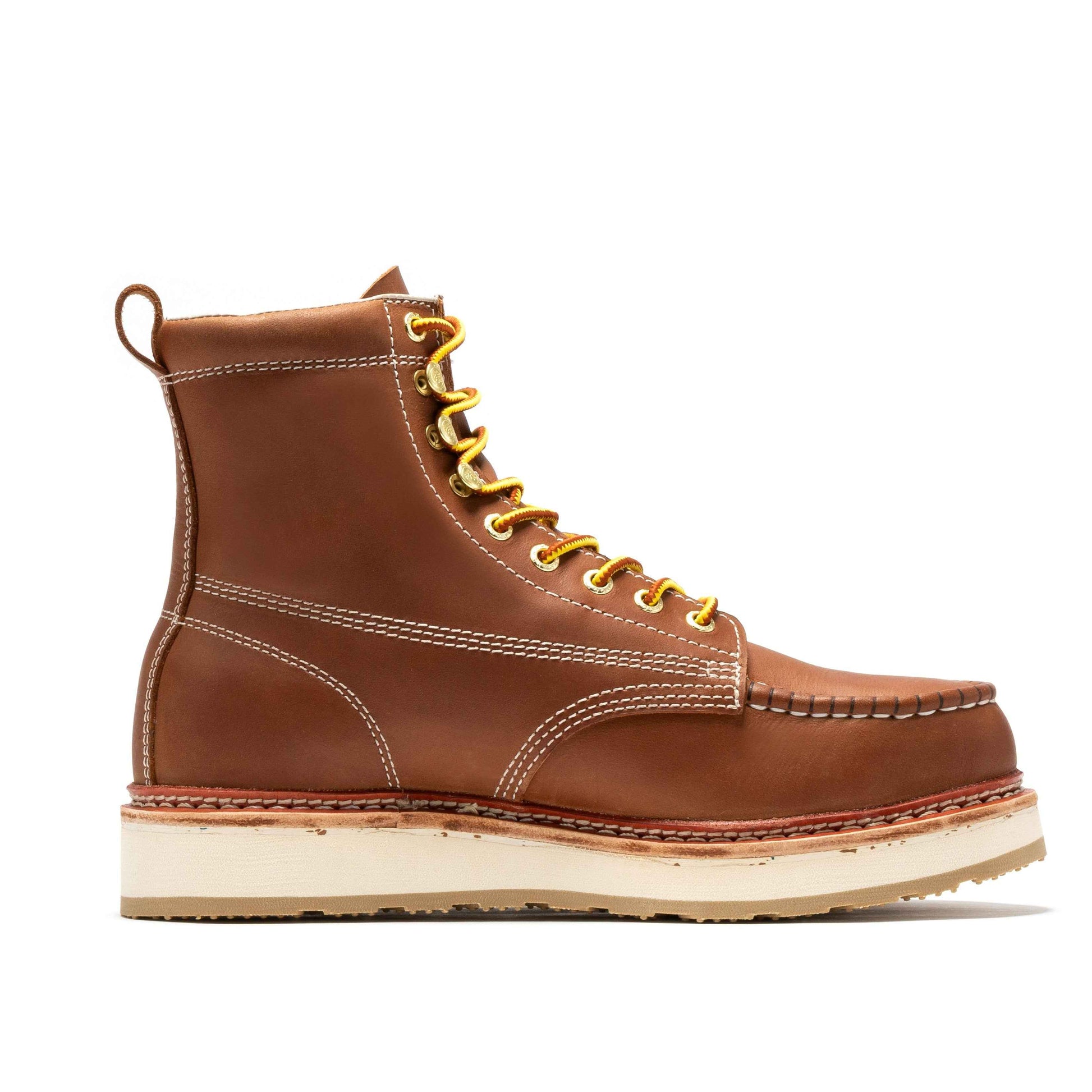 TEEK - ROCKROOSTER Norwood Mens 6 IN Brown Steel Toe Wedge Work Boots SHOES TEEK RRF