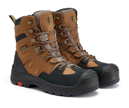 TEEK - ROCKROOSTER Woodland Mens 8 IN Brown Composite Toe Electrical Protection Work Boots SHOES TEEK RRF