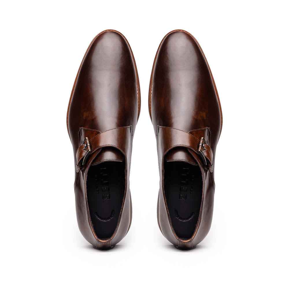 55-605-CST ROMAN Italian Calfskin Monkstrap Chestnut Shop Zelli Italia