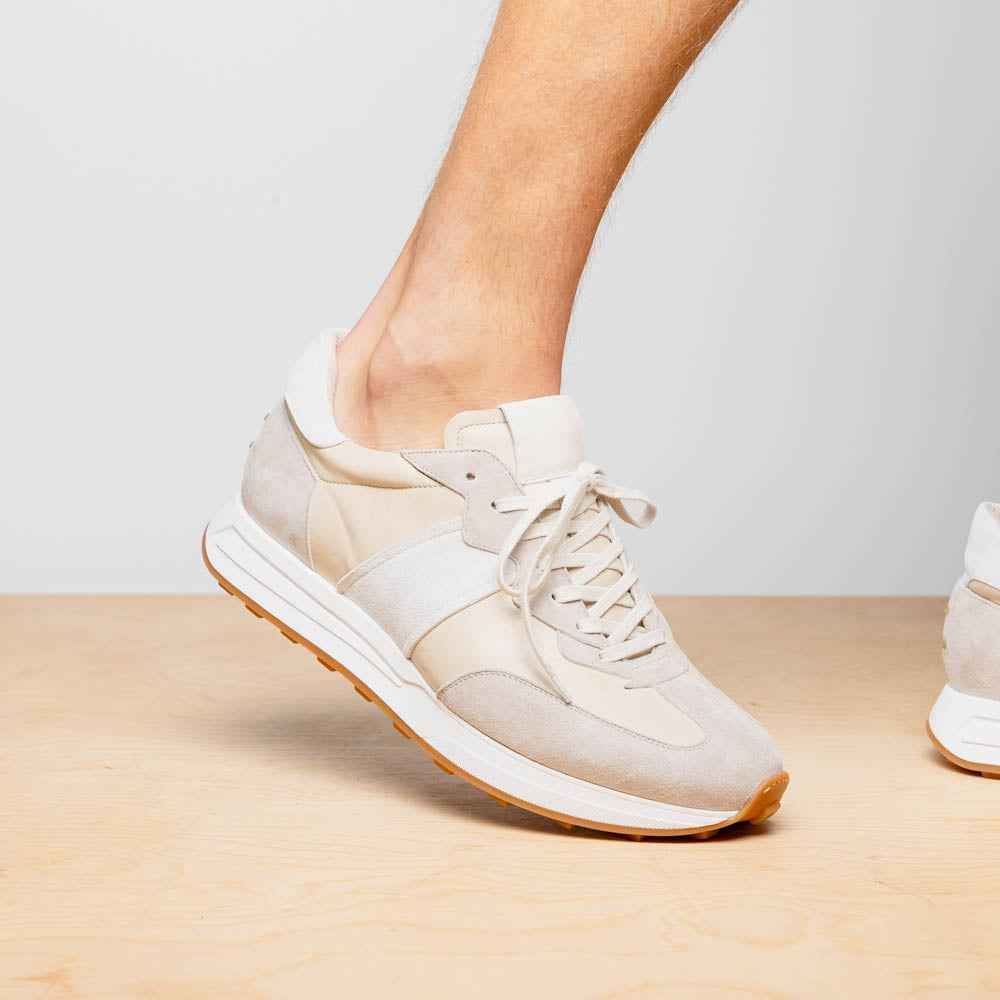 TEEK - 66-265-TPE ROXI Suede & Calfskin Sneaker, Taupe SHOES TEEK ZI