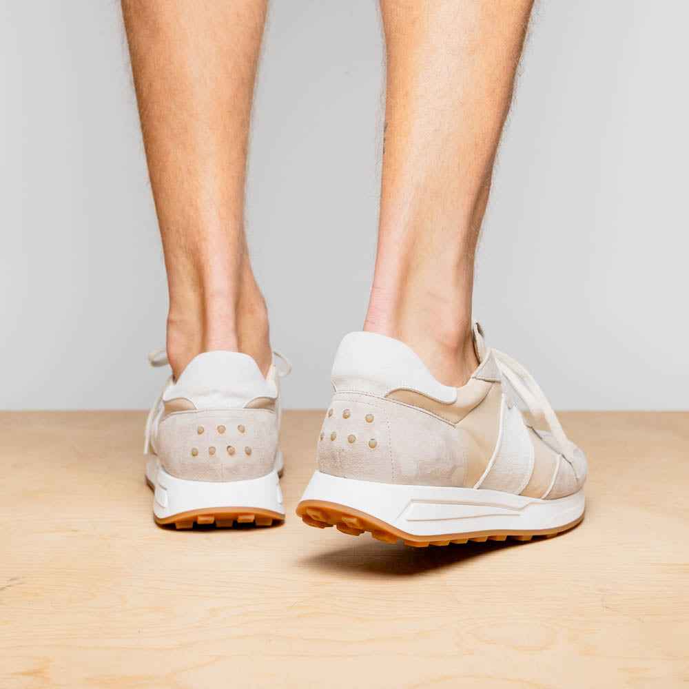 TEEK - 66-265-TPE ROXI Suede & Calfskin Sneaker, Taupe SHOES TEEK ZI