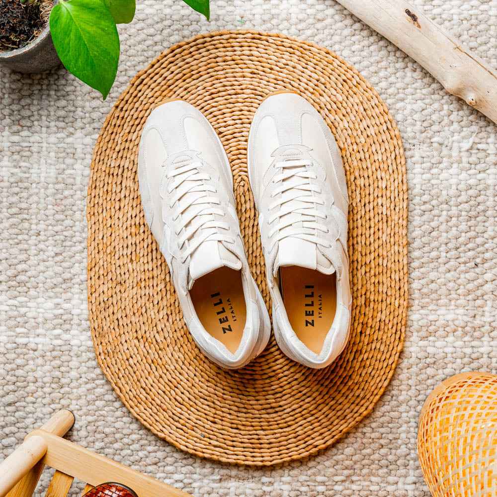 TEEK - 66-265-TPE ROXI Suede & Calfskin Sneaker, Taupe SHOES TEEK ZI