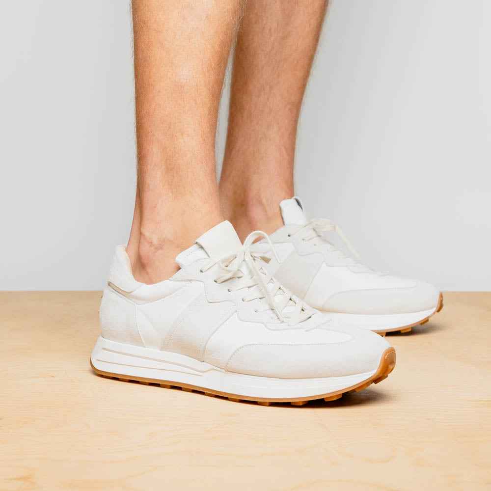 TEEK - 66-265-WHT ROXI Suede & Calfskin Sneaker, White SHOES TEEK ZI