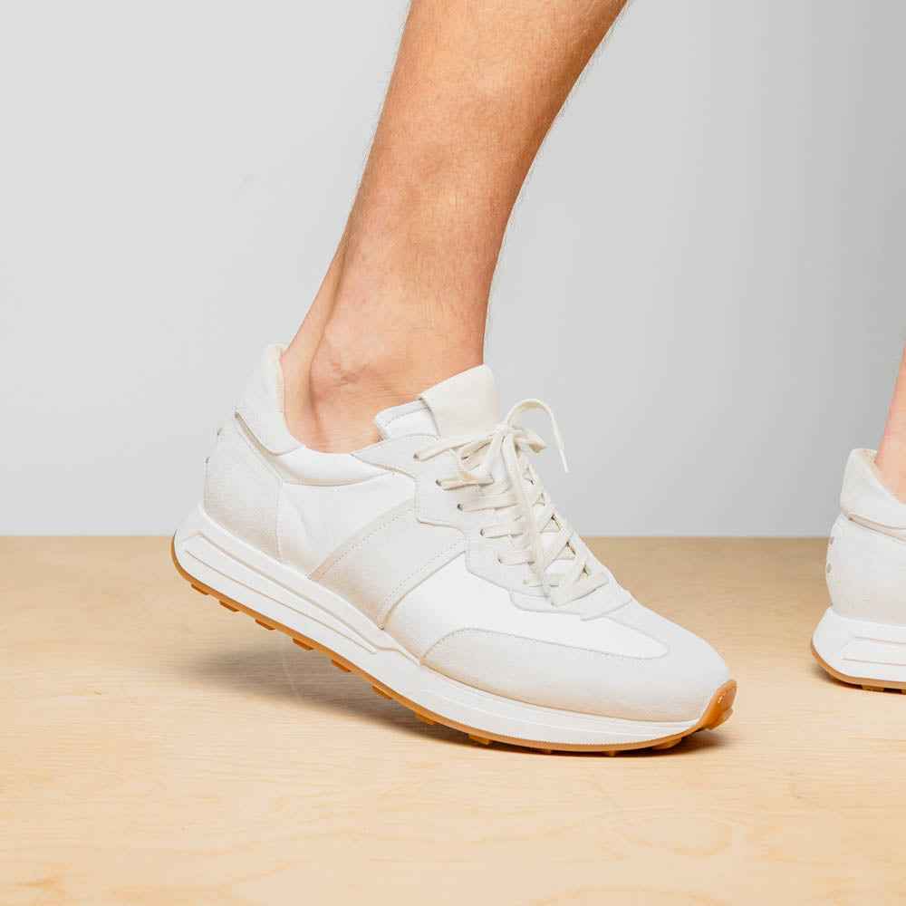 TEEK - 66-265-WHT ROXI Suede & Calfskin Sneaker, White SHOES TEEK ZI