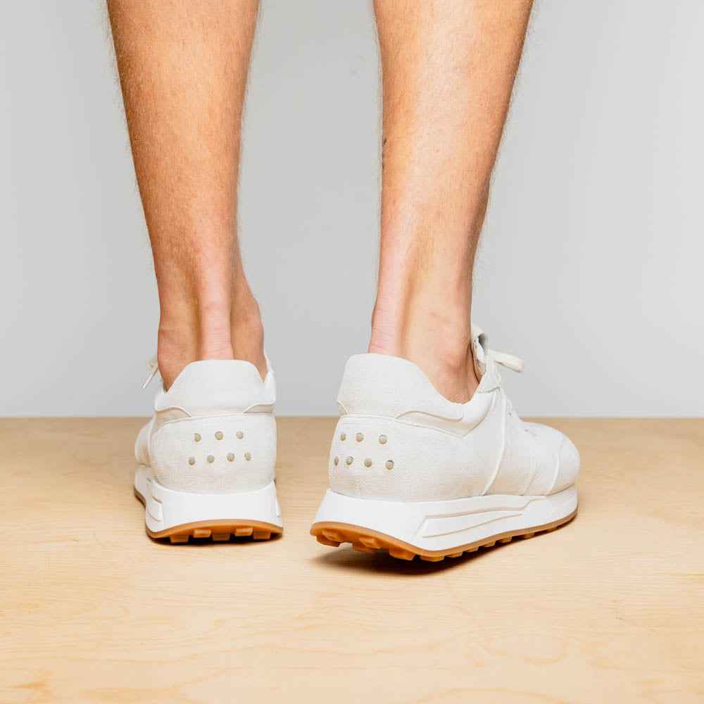 TEEK - 66-265-WHT ROXI Suede & Calfskin Sneaker, White SHOES TEEK ZI