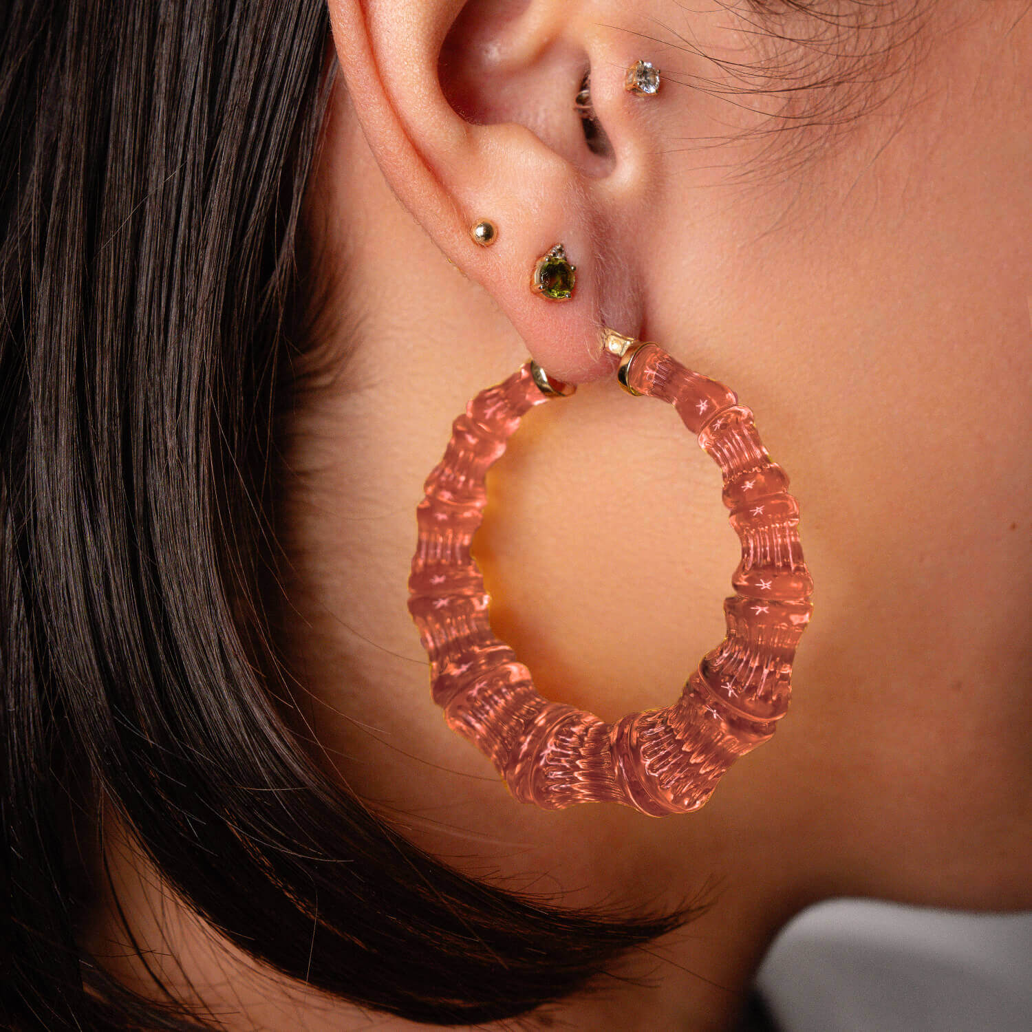 TEEK - Rum & Coke Lucite Bamboo Hoop Earrings JEWELRY TEEK GNH