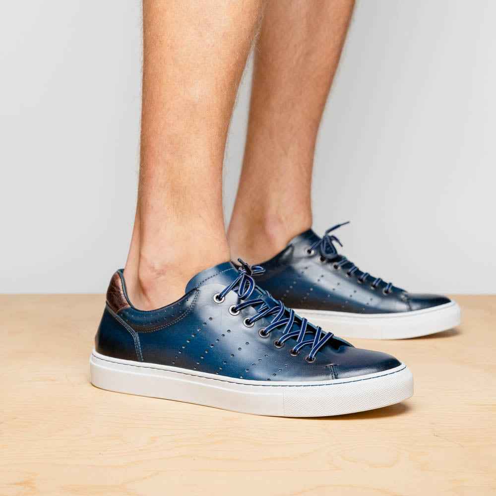 TEEK - 65-201-NVY RUSSO Burnished Italian Calfskin - Navy SHOES TEEK ZI