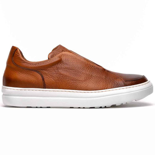 TEEK - 65-225-CGN SPETTACOLARE Italian Pebble Grain Calfskin Sneakers Cognac SHOES TEEK ZI 8.5 Cognac M