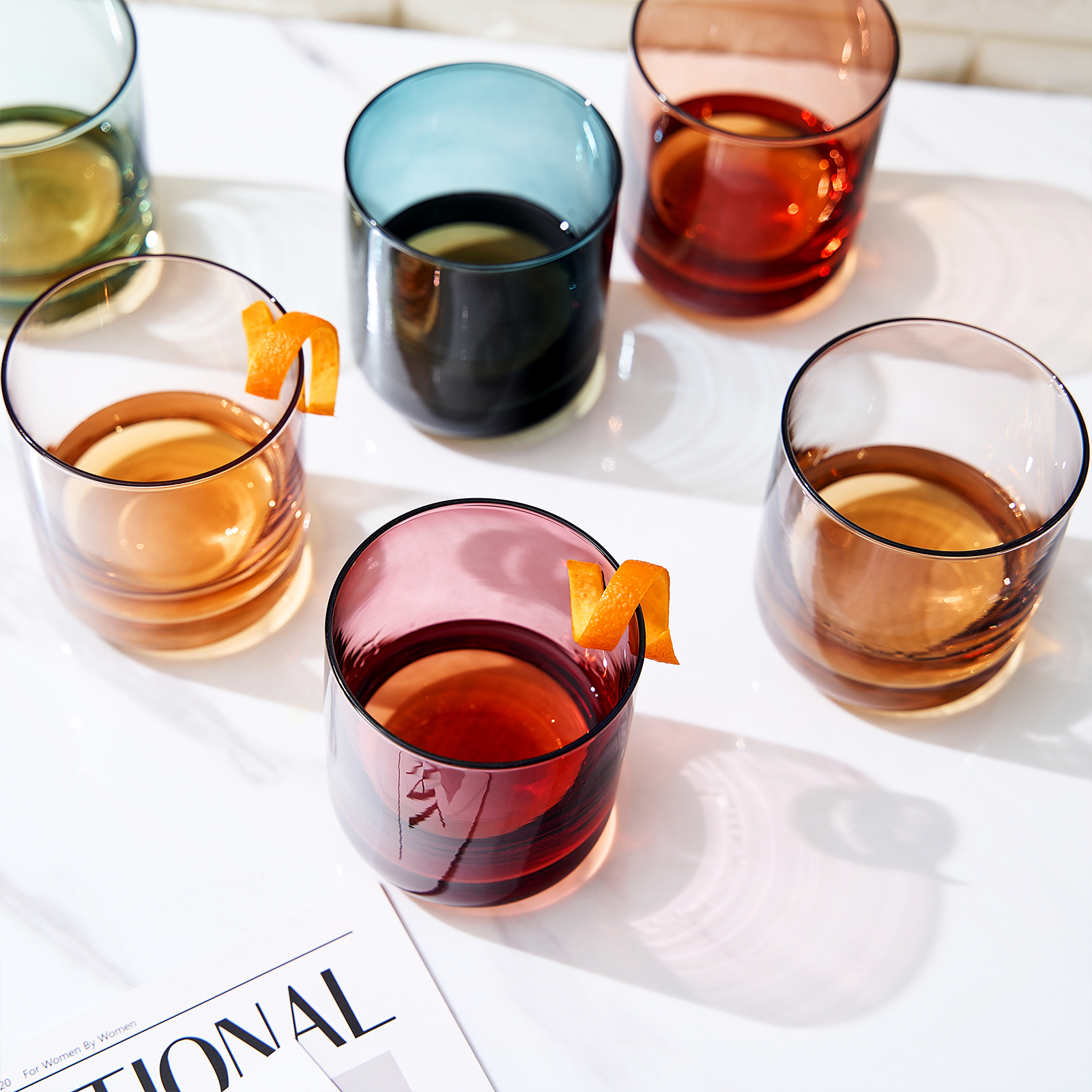 TEEK - Tonal Lowball Whiskey Glassware Set of 6 HOME DECOR TEEK KS