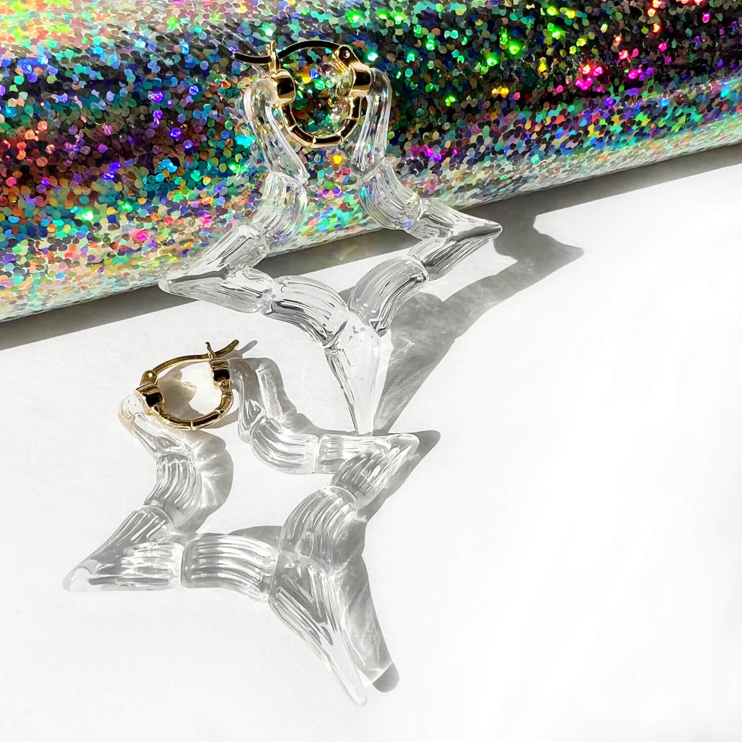 TEEK - Star Bamboo Lucite Hoop Earrings JEWELRY TEEK GNH