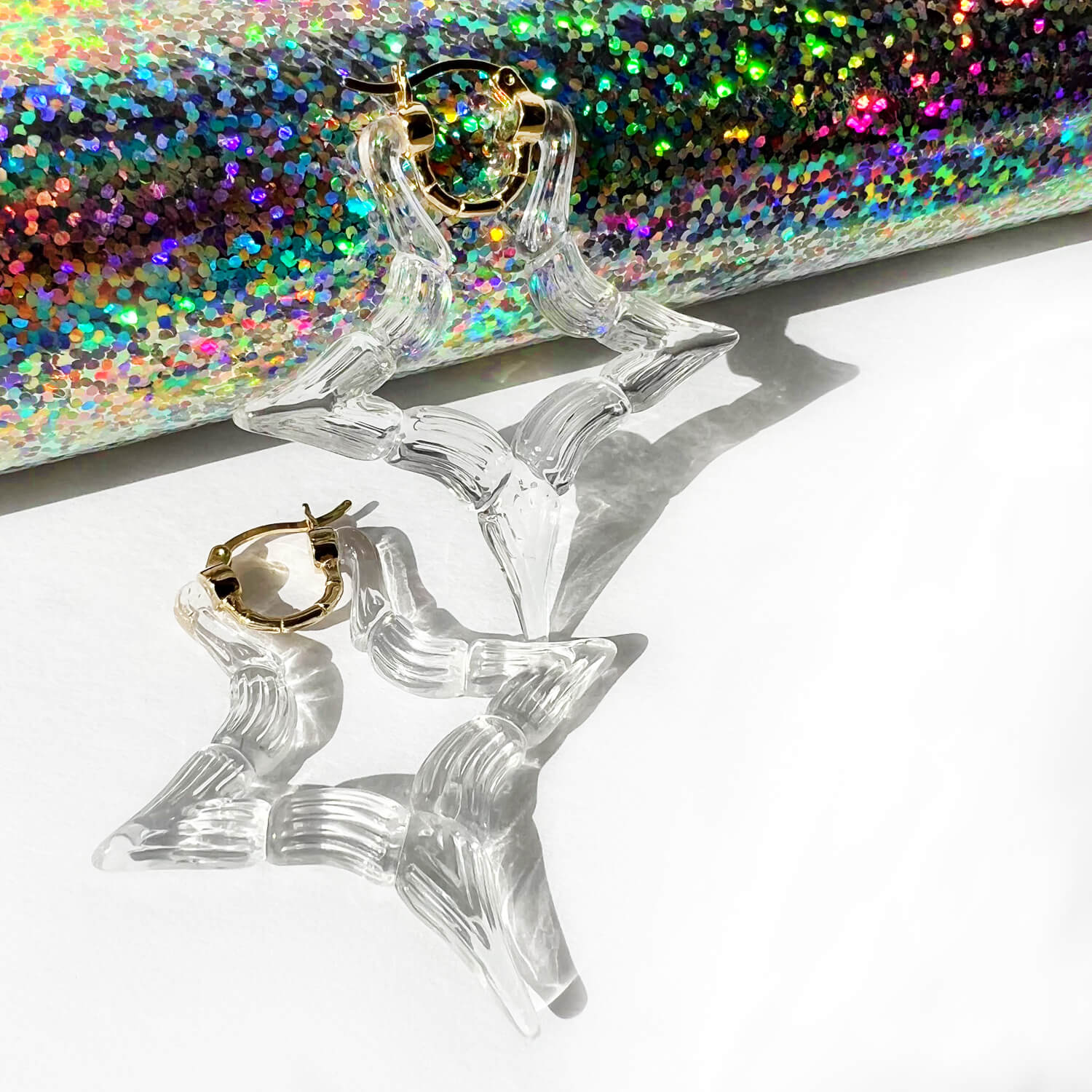 TEEK - Star Bamboo Lucite Hoop Earrings JEWELRY TEEK GNH