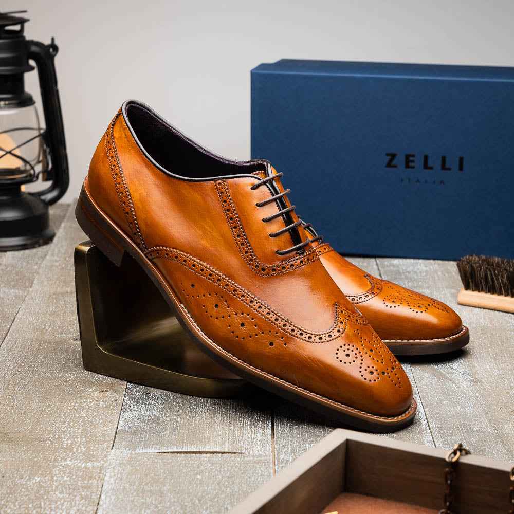 TEEK - 25-562-CML STEPHANO Wingtip Oxford Camel SHOES TEEK ZI