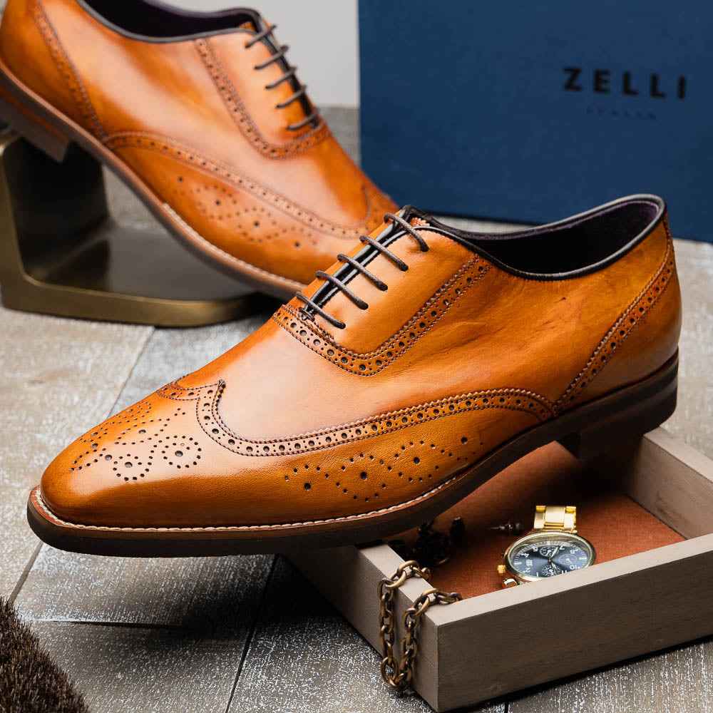 TEEK - 25-562-CML STEPHANO Wingtip Oxford Camel SHOES TEEK ZI