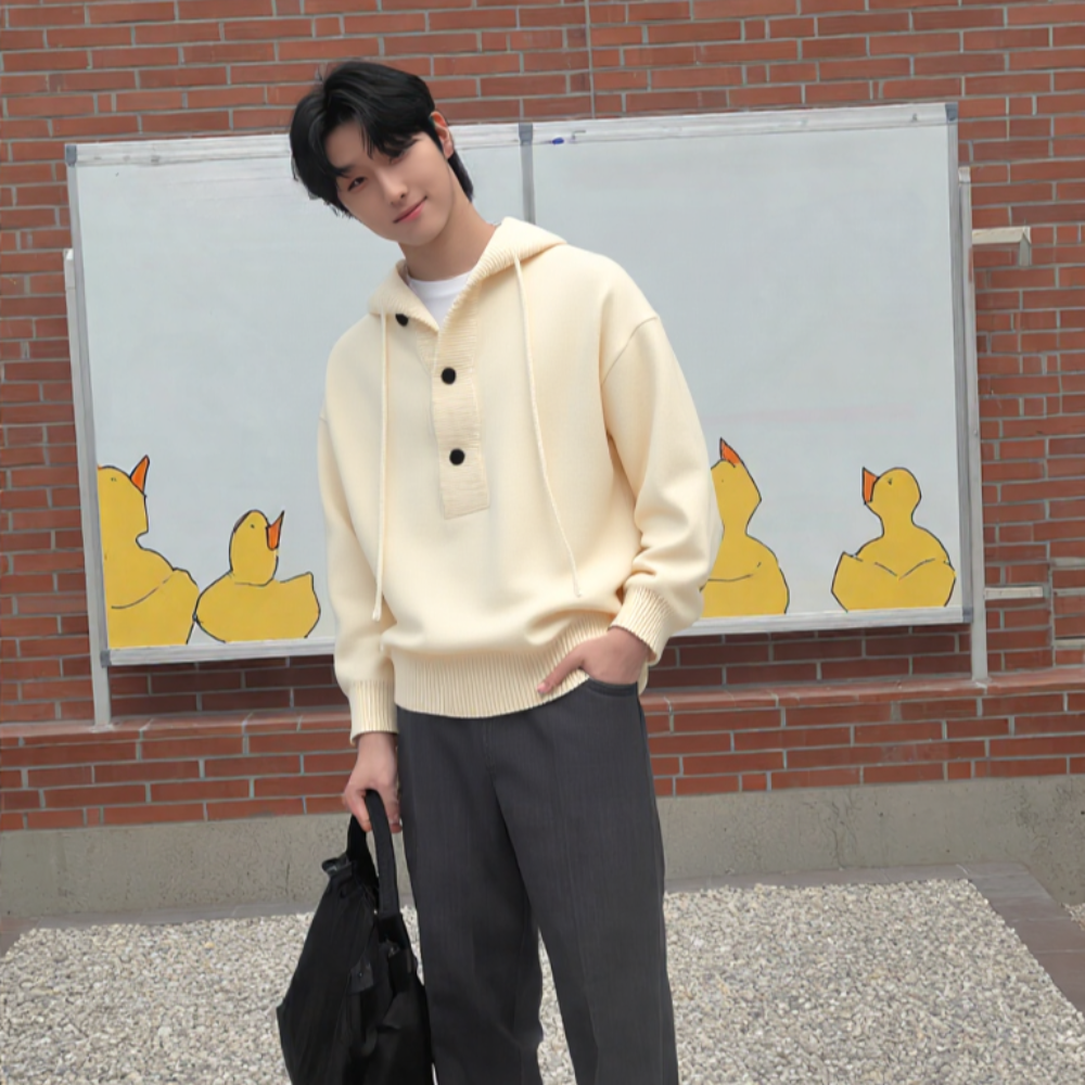 TEEK - Mens Pull Over Sweater Hoodie SWEATER TEEK 1TFY Beige M