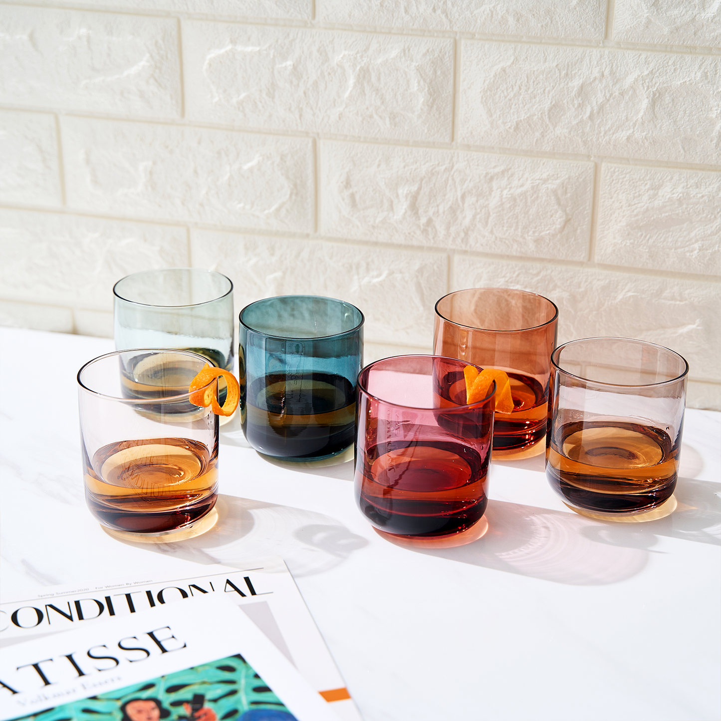 TEEK - Tonal Lowball Whiskey Glassware Set of 6 HOME DECOR TEEK KS