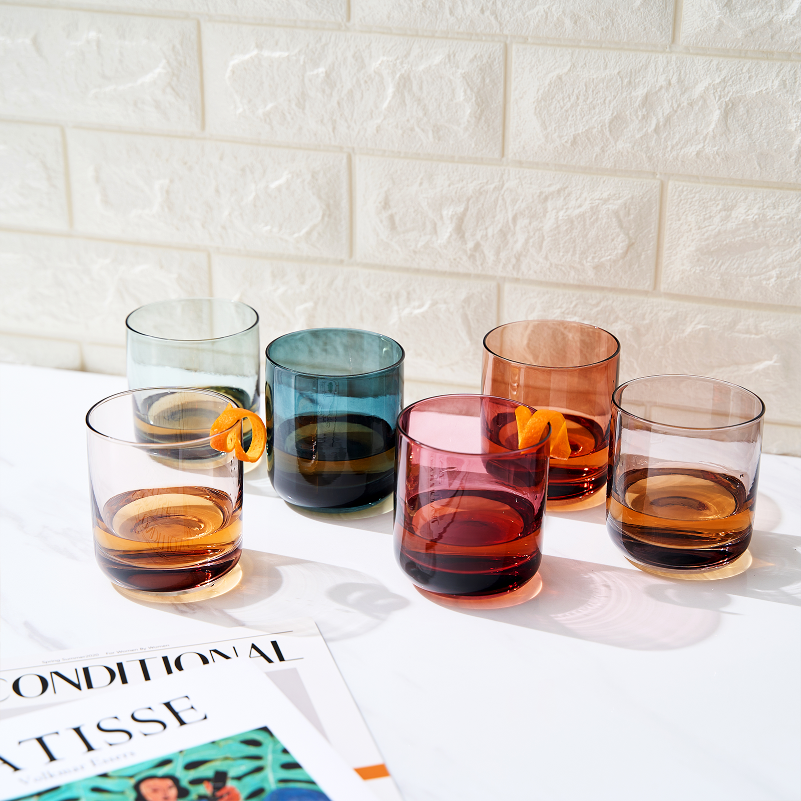 TEEK - Tonal Lowball Whiskey Glassware Set of 6 HOME DECOR TEEK KS