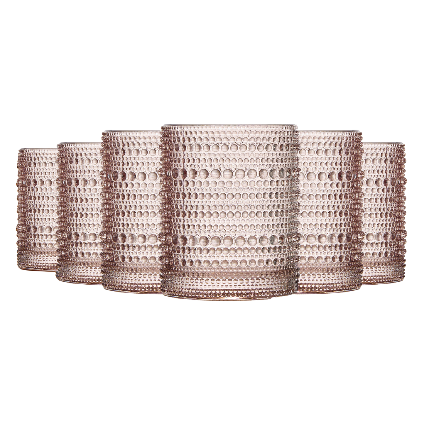 TEEK - Tonal Hobnail Lowball Glassware Set of 6 HOME DECOR TEEK KS Tan