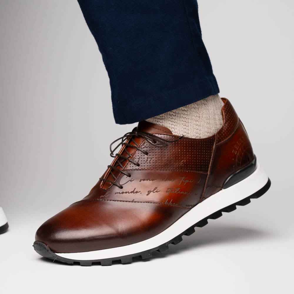 TEEK - 65-395-BRN TESTO Italian Calfskin Sneaker Brown SHOES TEEK ZI