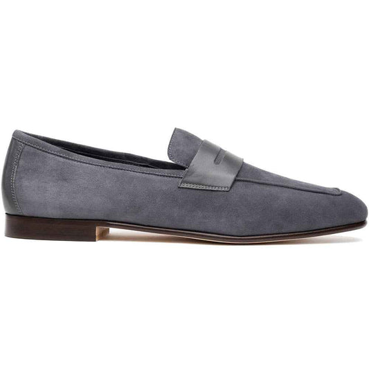 TEEK - 16-672-GRY Tippa Suede & Calfskin Penny Loafers Grey Sale TEEK ZI