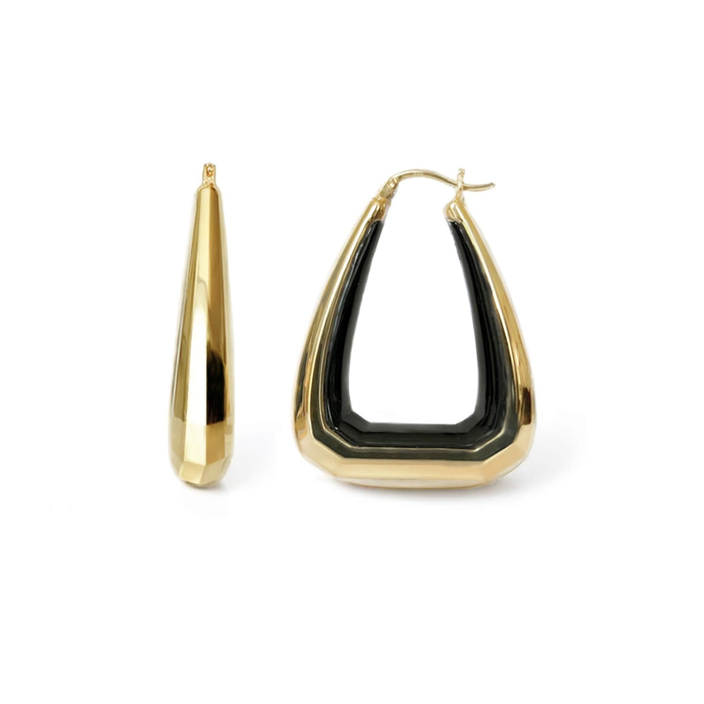 TEEK - Triangle Gem Cut Hoop Earrings JEWELRY TEEK GNH BLACK