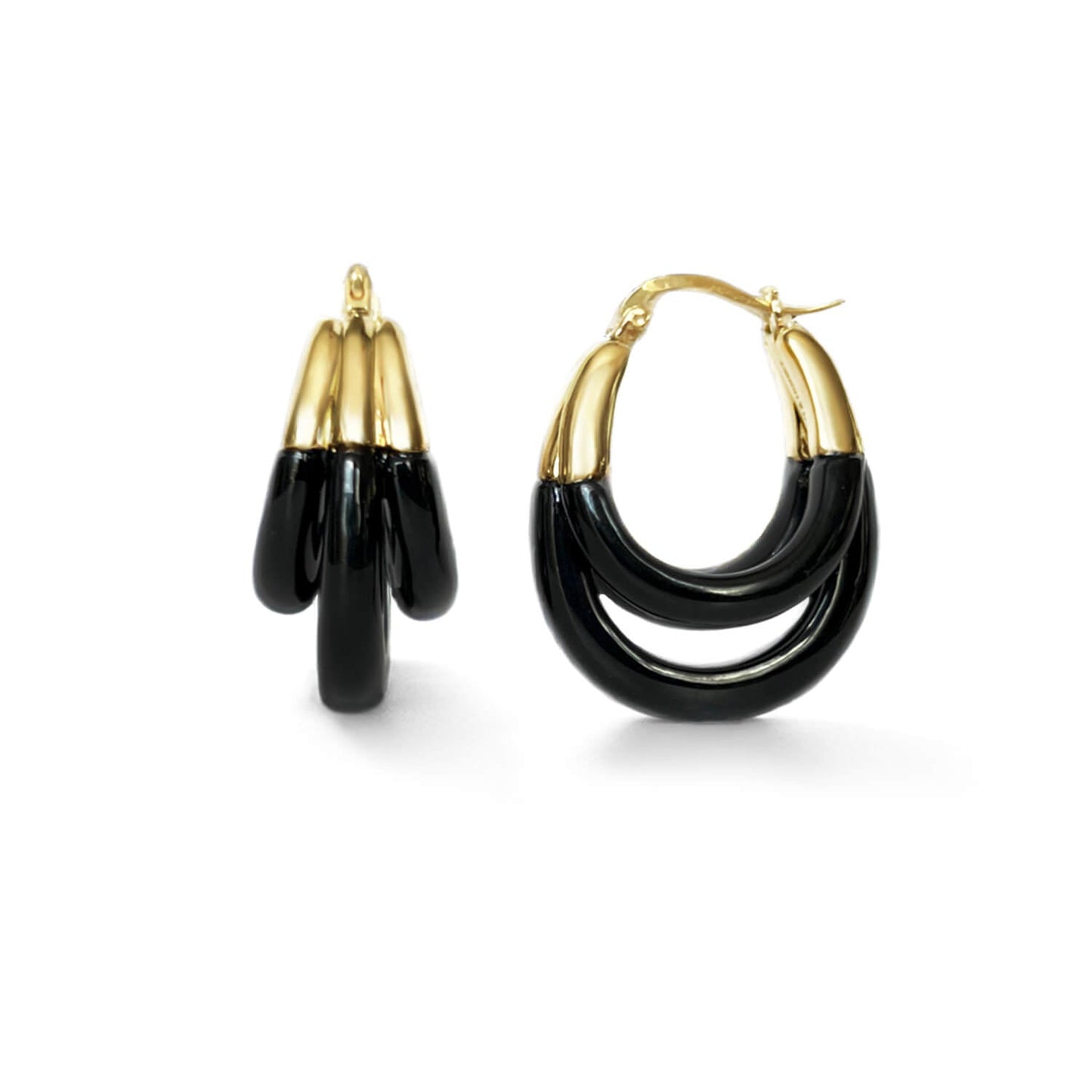 TEEK - Triple Hoop Lucite Earrings JEWELRY TEEK GNH BLACK