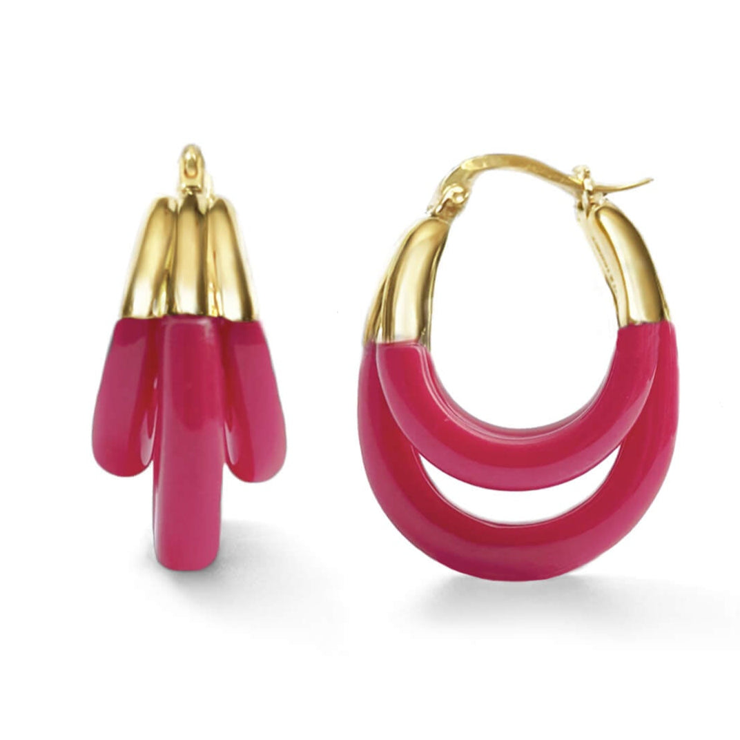 TEEK - Triple Hoop Lucite Earrings JEWELRY TEEK GNH PINK FLAMINGO