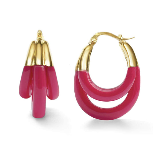 TEEK - Triple Hoop Lucite Earrings JEWELRY TEEK GNH PINK FLAMINGO