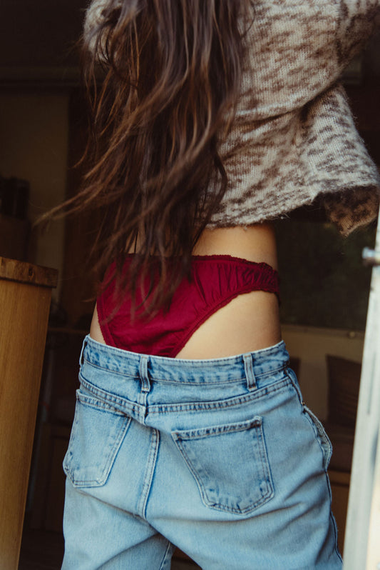 TEEK - Burgundy Frilly Panties UNDERWEAR TEEK PNM