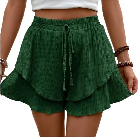 TEEK - Comfort Lace-Up Elastic Waist Shorts SHORTS TEEK K Green Black Jasper S 