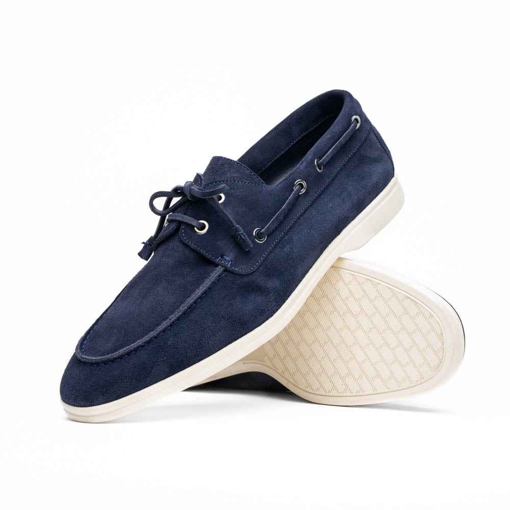 TEEK - 16-675-NVY VENICE Italian Sueded Goatskin Boat Shoes, Navy SHOES TEEK ZI Navy 8.5 M
