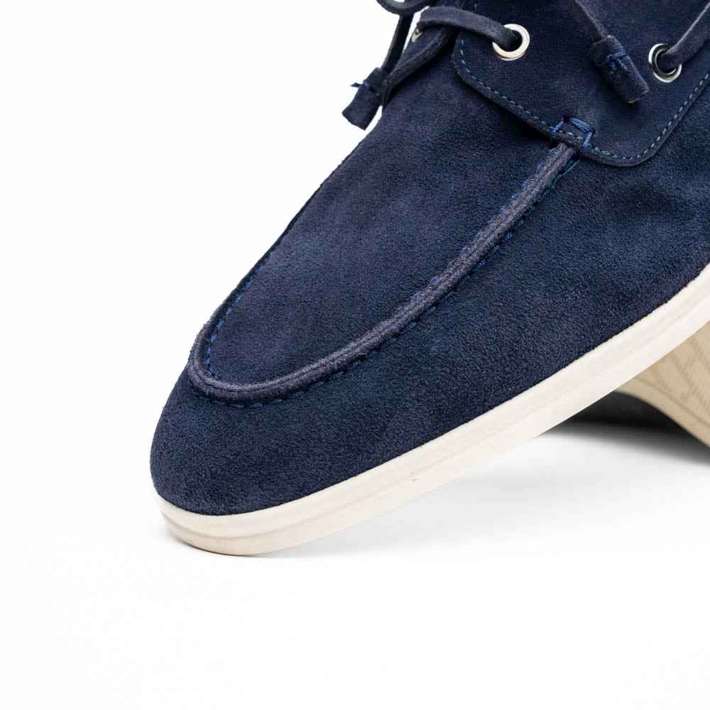TEEK - 16-675-NVY VENICE Italian Sueded Goatskin Boat Shoes, Navy SHOES TEEK ZI