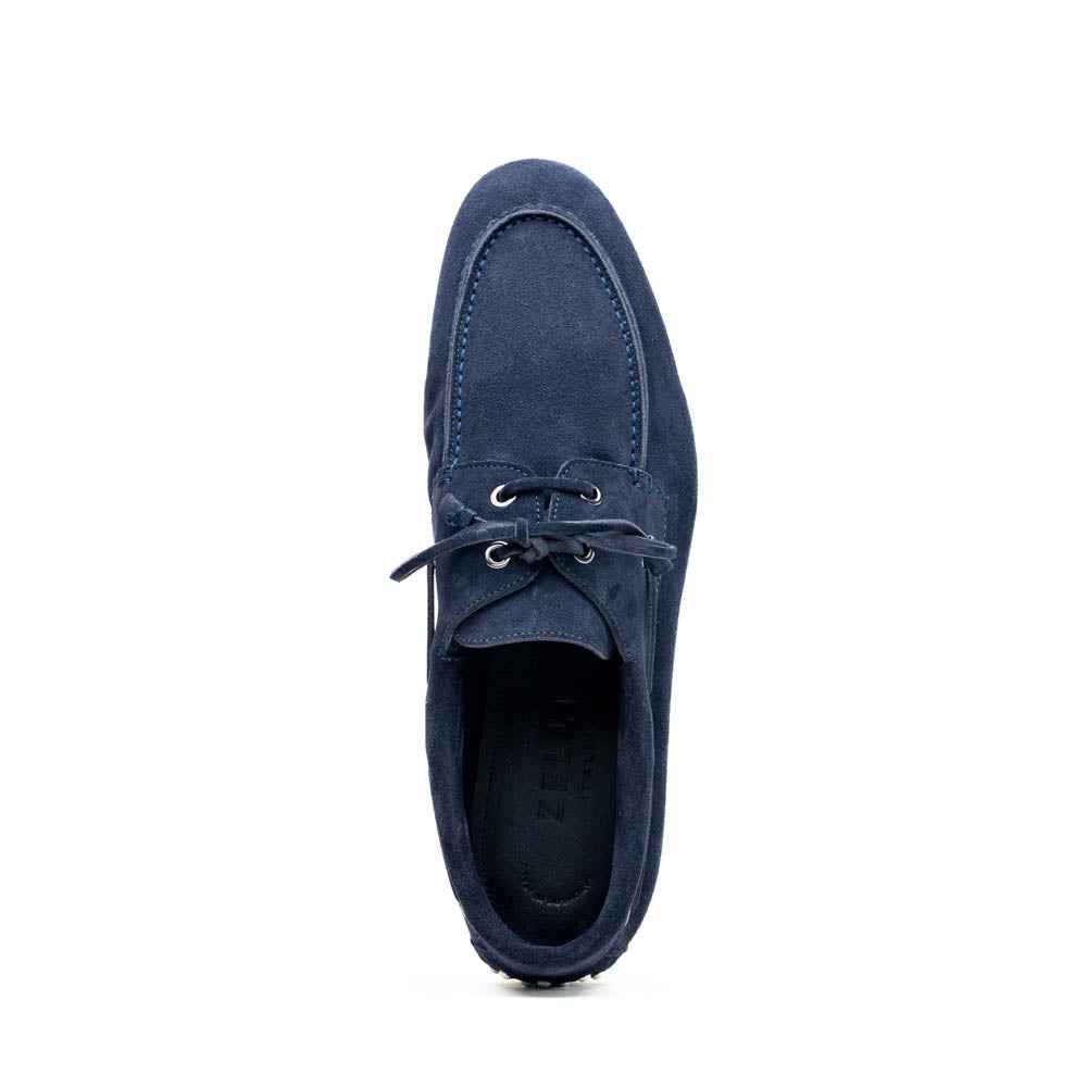 TEEK - 16-675-NVY VENICE Italian Sueded Goatskin Boat Shoes, Navy SHOES TEEK ZI
