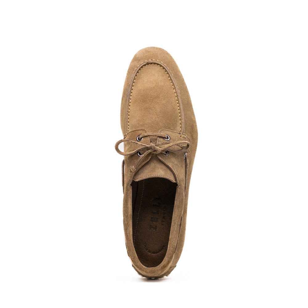 TREK - 16-675-TPE VENICE Italian Sueded Goatskin Boat Shoes, Taupe SHOES TEEK ZI