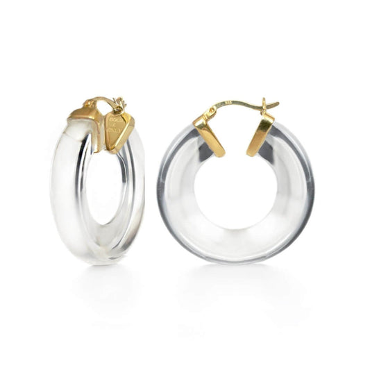TEEK - Clear Chunky V-Hoop Earrings JEWELRY TEEK GNH