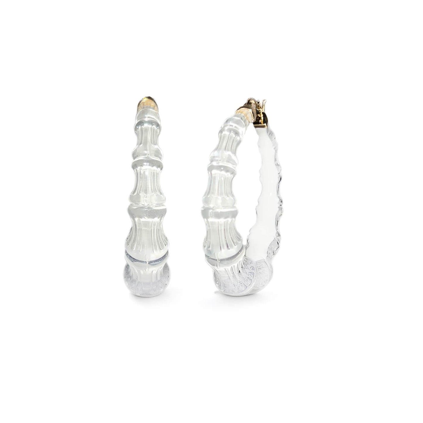 TEEK - Bamboo Illusion Lucite Hoop Earrings JEWELRY TEEK GNH DOVE