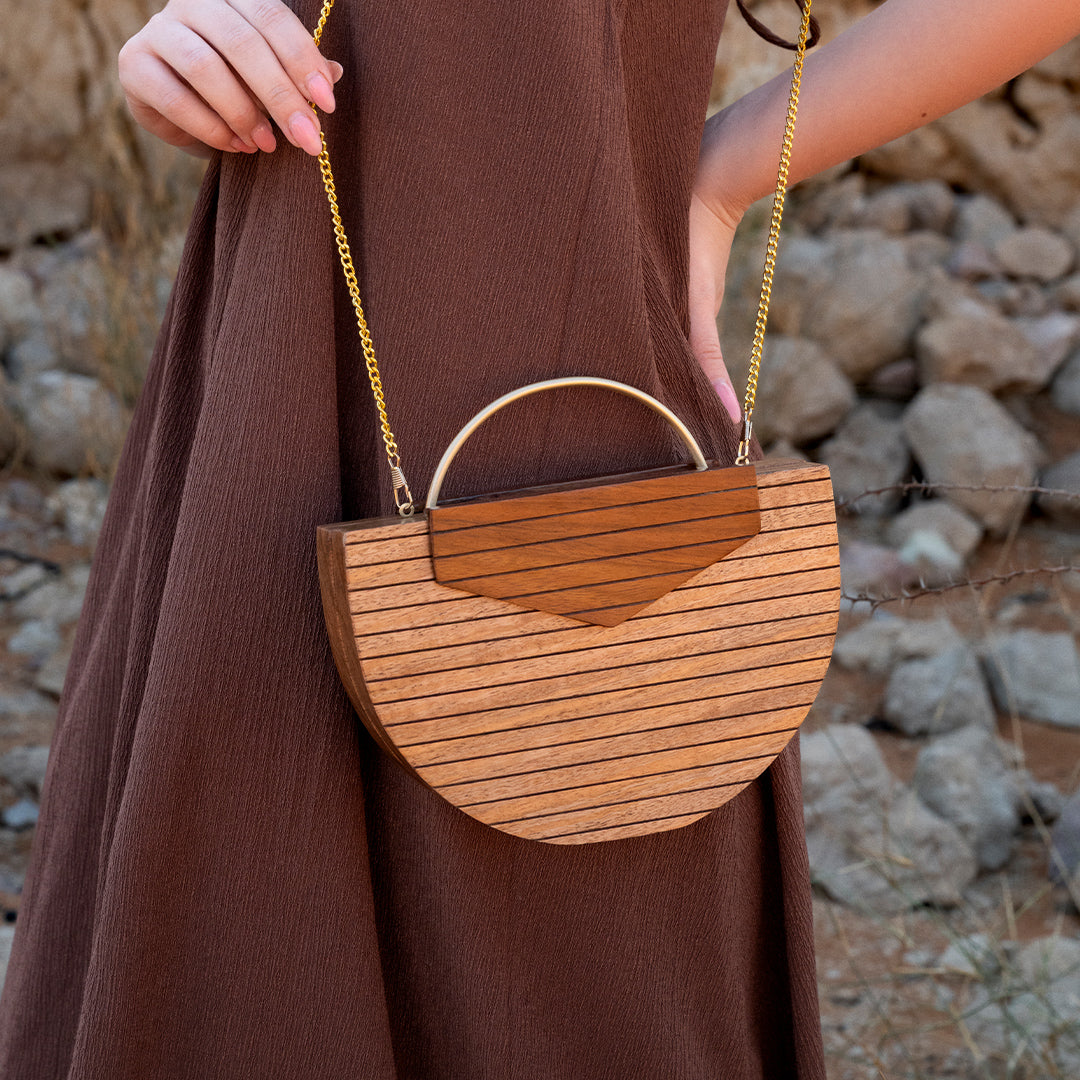TEEK - Wooden Arc Clutch BAG TEEK AL