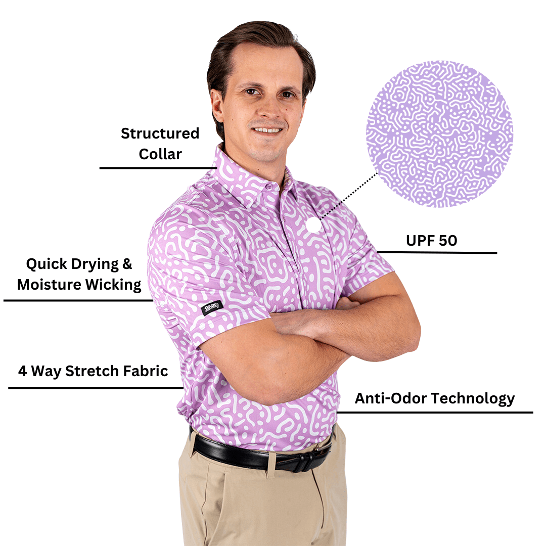 TEEK - Wrong Fairway Mens Polo | Lavender TOPS TEEK 2P