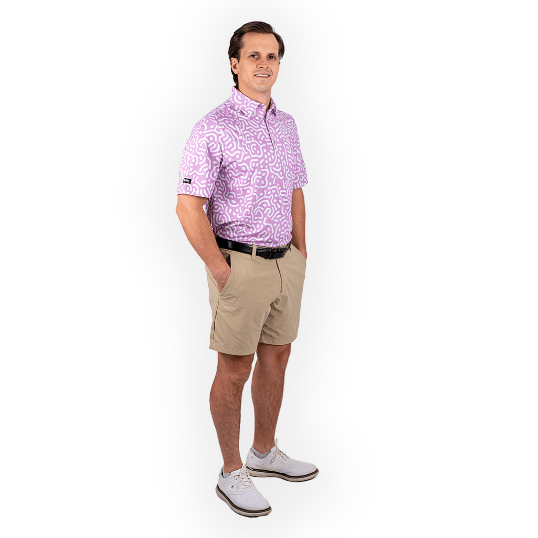 TEEK - Wrong Fairway Mens Polo | Lavender TOPS TEEK 2P