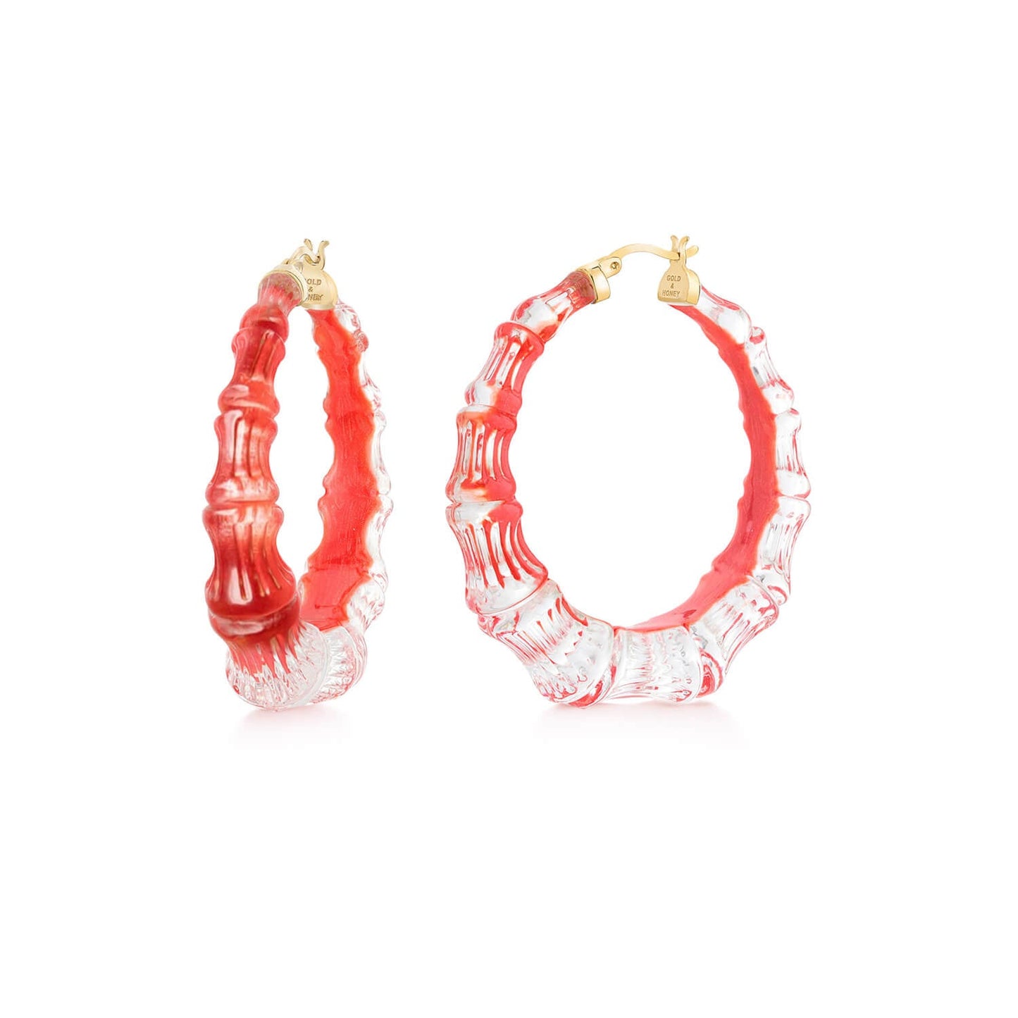 TEEK - Bamboo Illusion Lucite Hoop Earrings JEWELRY TEEK GNH