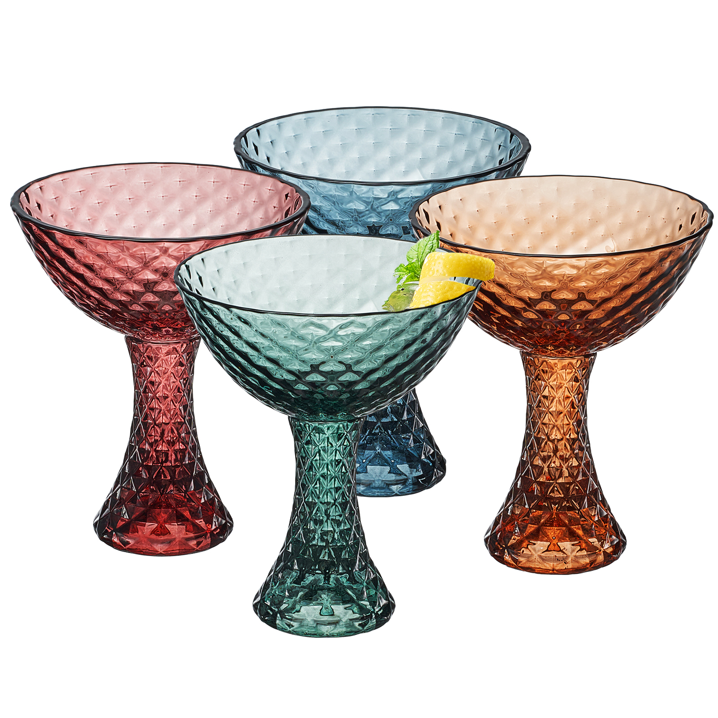 TEEK - Tonal Crystal Coupe Cocktail Glassware Set HOME DECOR TEEK KS